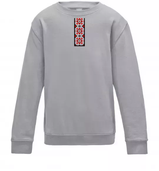 Детский Свитшот Український орнамент вишиванка ВИШИВКА Серый меланж фото