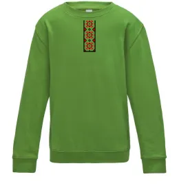 Детский Свитшот Український орнамент вишиванка ВИШИВКА Лаймовый фото