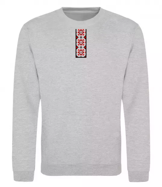 Світшот Український орнамент вишиванка ВИШИВКА Сірий меланж фото