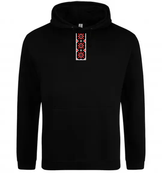 Чоловіча толстовка (худі) Український орнамент вишиванка ВИШИВКА Чорний фото