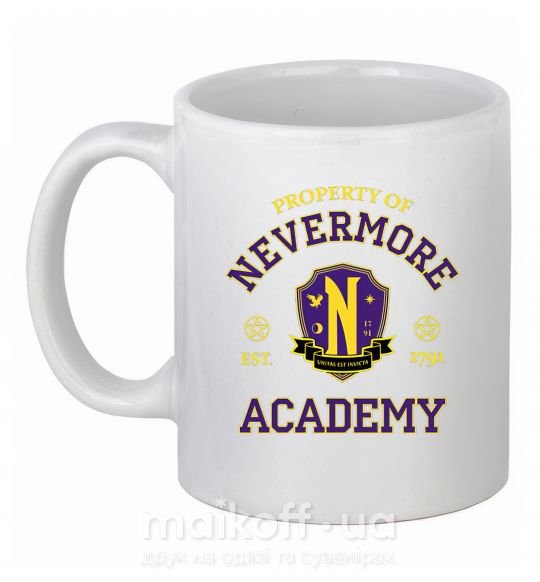 Чашка керамічна Nevermore academy Білий фото
