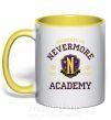 Чашка з кольоровою ручкою Nevermore academy Сонячно жовтий фото