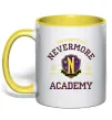 Чашка з кольоровою ручкою Nevermore academy Сонячно жовтий фото