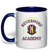 Чашка з кольоровою ручкою Nevermore academy Глибокий темно-синій фото