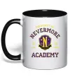 Чашка з кольоровою ручкою Nevermore academy Чорний фото