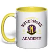 Чашка з кольоровою ручкою Nevermore academy Лимонний фото
