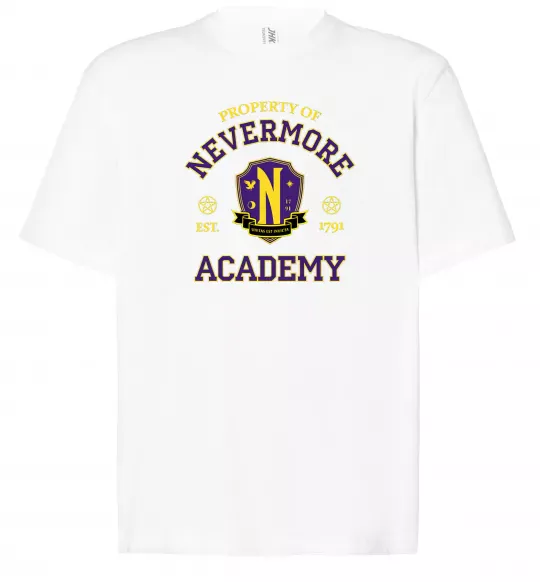 Футболка Оверсайз Nevermore academy Белый фото