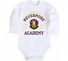 Детский боди Nevermore academy Белый фото