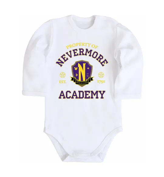 Детский боди Nevermore academy Белый фото