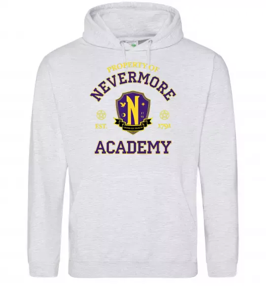 Жіноча толстовка (худі) Nevermore academy Сірий меланж фото