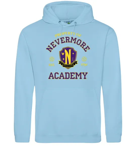 Жіноча толстовка (худі) Nevermore academy Блакитний фото