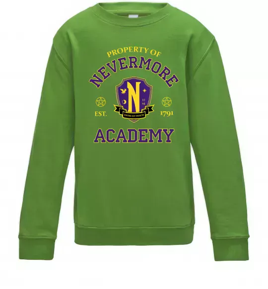 Детский Свитшот Nevermore academy Лаймовый фото
