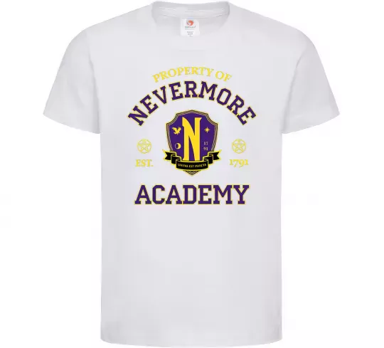 Детская футболка Nevermore academy Белый фото