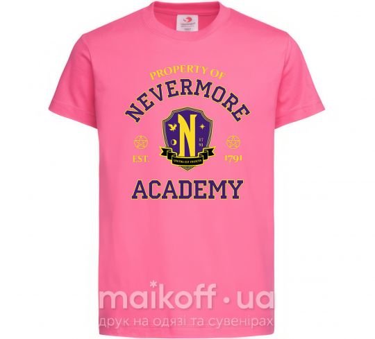 Дитяча футболка Nevermore academy Яскраво-рожевий фото