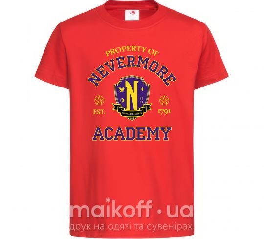 Дитяча футболка Nevermore academy Червоний фото