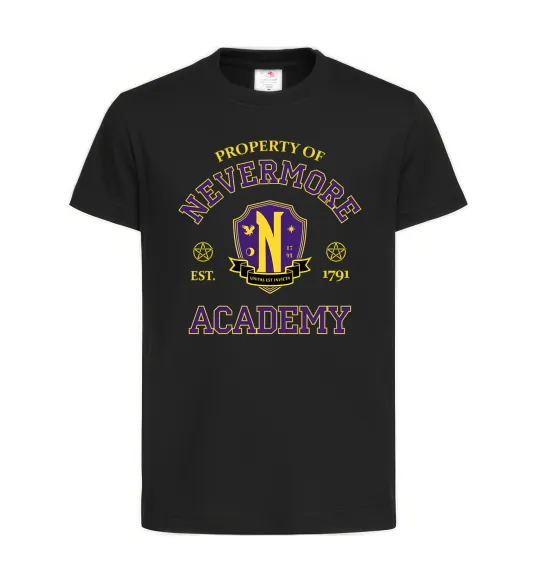 Дитяча футболка Nevermore academy Чорний фото