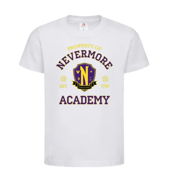 Дитяча футболка Nevermore academy Білий фото