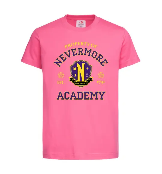 Дитяча футболка Nevermore academy Яскраво-рожевий фото