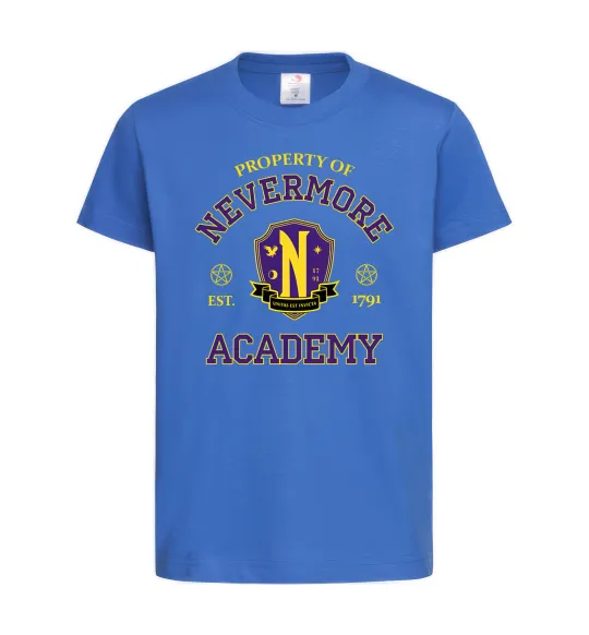 Дитяча футболка Nevermore academy Яскраво-синій фото
