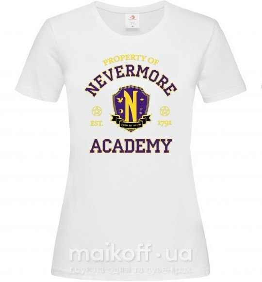 Женская футболка Nevermore academy Белый фото