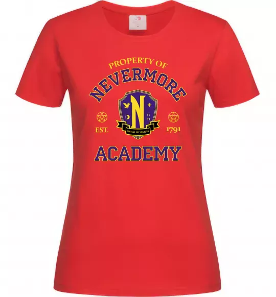 Женская футболка Nevermore academy Красный фото