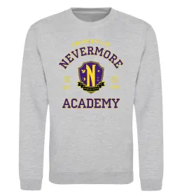 Свитшот Nevermore academy Серый меланж фото
