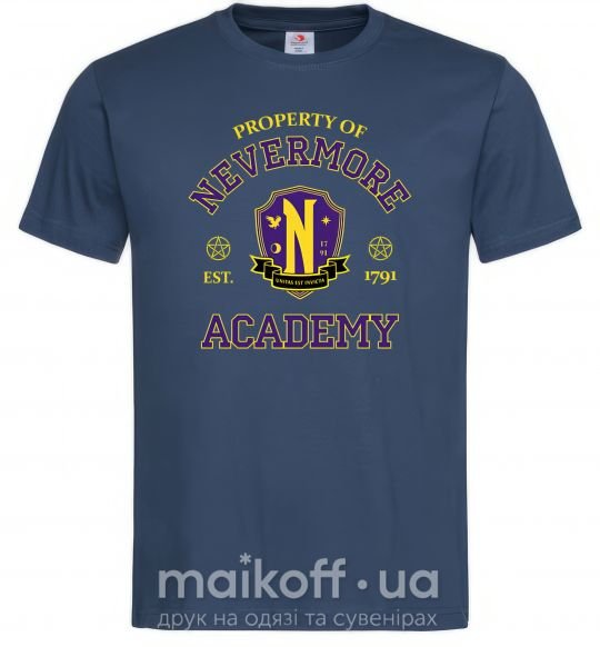Мужская футболка Nevermore academy Темно-синий фото