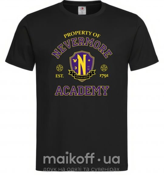 Чоловіча футболка Nevermore academy Чорний фото