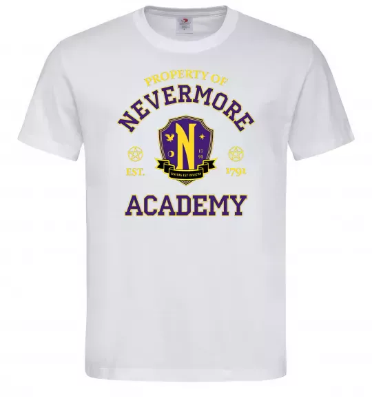 Мужская футболка Nevermore academy Белый фото