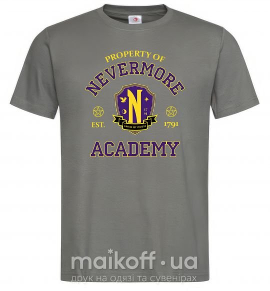 Чоловіча футболка Nevermore academy Графіт фото