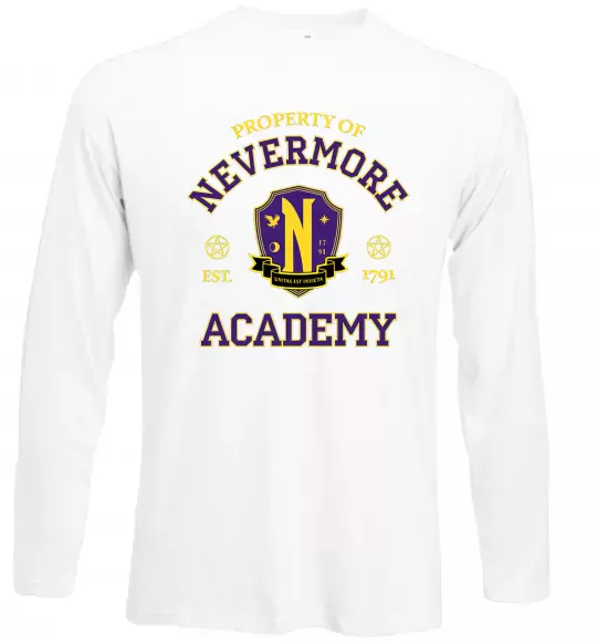 Лонгслив Nevermore academy Белый фото
