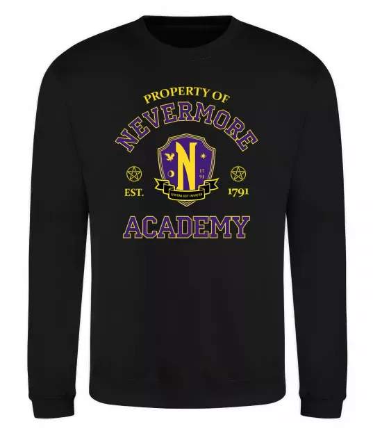 Світшот Nevermore academy Чорний фото