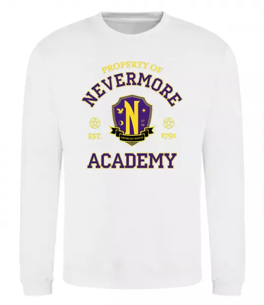 Світшот Nevermore academy Білий фото