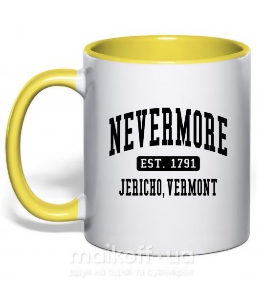 Чашка с цветной ручкой Nevermore vermont Солнечно желтый фото