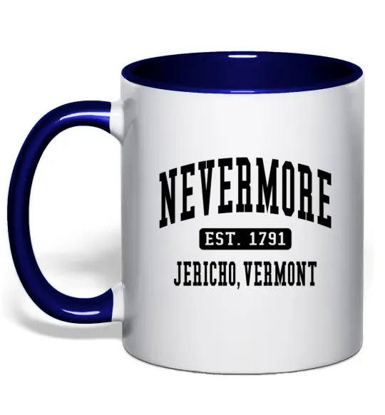 Чашка с цветной ручкой Nevermore vermont Глубокий темно-синий фото
