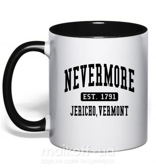 Чашка с цветной ручкой Nevermore vermont Черный фото