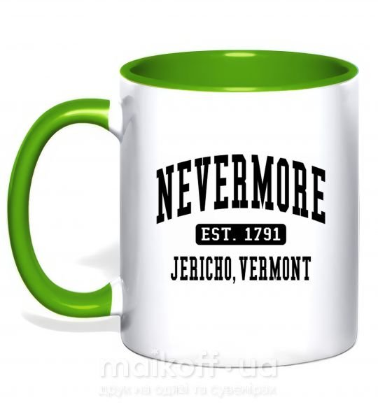 Чашка з кольоровою ручкою Nevermore vermont Зелений фото