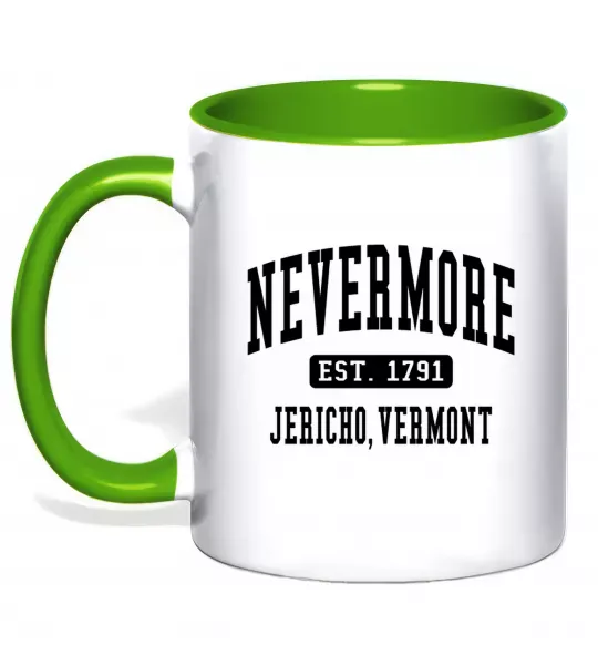 Чашка с цветной ручкой Nevermore vermont Зеленый фото