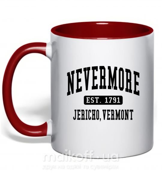 Чашка з кольоровою ручкою Nevermore vermont Червоний фото