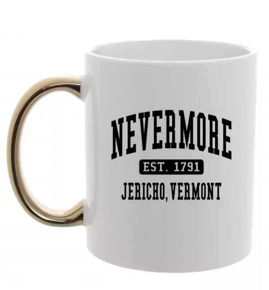 Чашка с цветной ручкой Nevermore vermont Золото фото