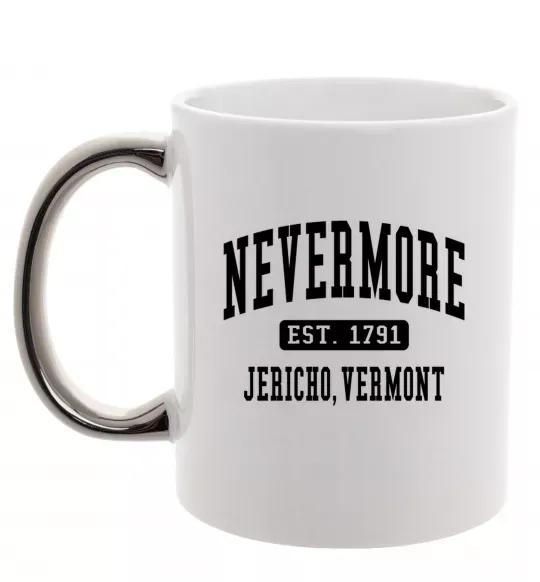 Чашка с цветной ручкой Nevermore vermont Серебро фото
