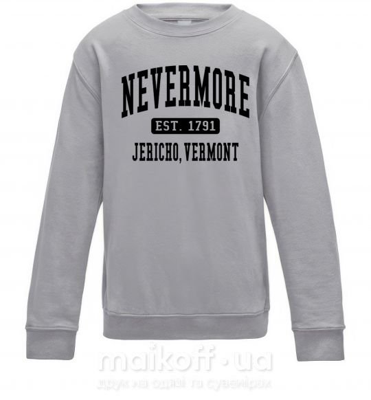 Детский Свитшот Nevermore vermont Серый меланж фото