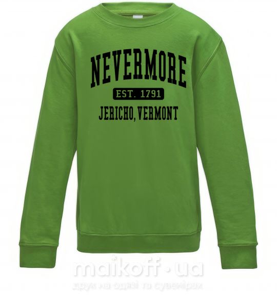 Детский Свитшот Nevermore vermont Лаймовый фото