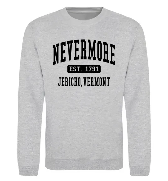 Свитшот Nevermore vermont Серый меланж фото