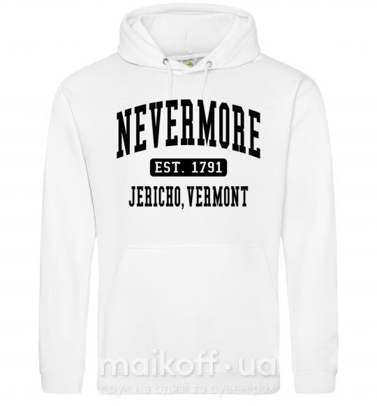 Мужская толстовка (худи) Nevermore vermont Белый фото