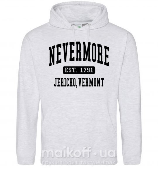 Мужская толстовка (худи) Nevermore vermont Серый меланж фото