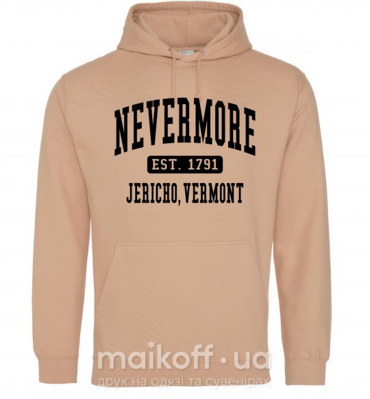 Мужская толстовка (худи) Nevermore vermont Песочный фото