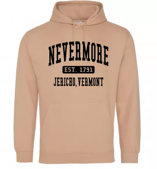 Мужская толстовка (худи) Nevermore vermont Песочный фото