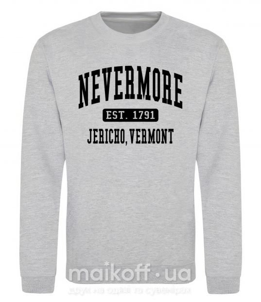 Свитшот Nevermore vermont Серый меланж фото
