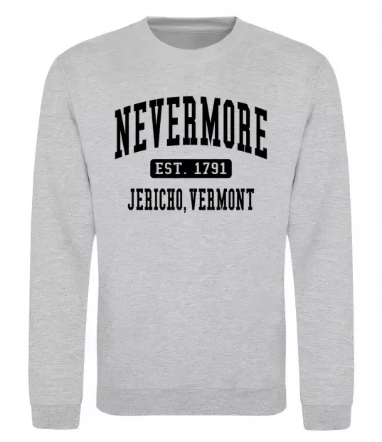 Свитшот Nevermore vermont Серый меланж фото